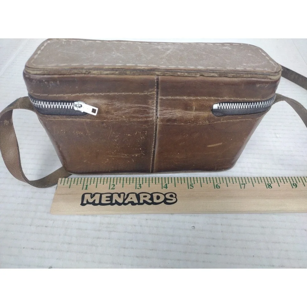Vintage Belding California Saddle Leather Camera Binocular Bag Approx Size 5x7x2